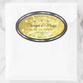 黄色の金ゴールドグリッター製品ラベルダイヤモンドシルバー 楕円形シール (バッグ)