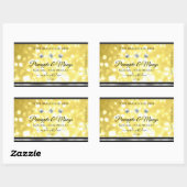 黄色の金ゴールドグリッター製品ラベルダイヤモンドシルバー 長方形シール (シート)