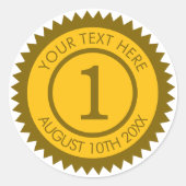 黄色の金ゴールドサークル星印シール ラウンドシール (正面)