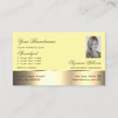 黄色の金ゴールドデコールバラ花（ロゴと写真） 名刺 (裏面)