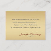 黄色の金ゴールドトーン – 抽象芸術パターン 名刺 (裏面)