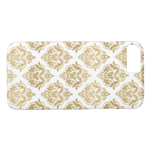 黄色の金ゴールドフローラマスクの幾何学的パターン Case-Mate iPhoneケース (裏面(横))