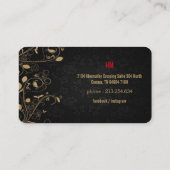 黄色の金ゴールドモダン抽象芸術 名刺 (裏面)