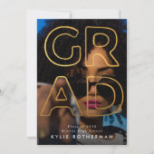 黄色の金ゴールドライン中空のグラーコンテンポラリード写真 案内状 (正面)