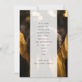 黄色の金ゴールドライン中空のグラーコンテンポラリード写真 案内状 (裏面)