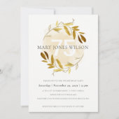 黄色の金ゴールド動物リース75歳の誕生日カード サンキューカード (正面)