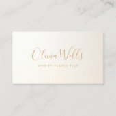 黄色の金ゴールド手書きスクリプトソーシャルメディアのアイコン 名刺 (正面)