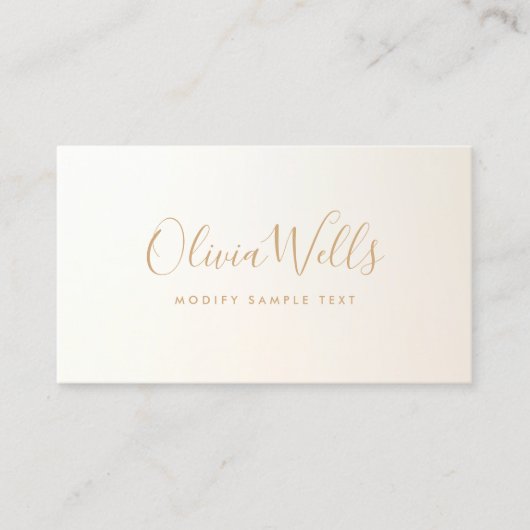 黄色の金ゴールド手書きスクリプトソーシャルメディアのアイコン 名刺 (正面)