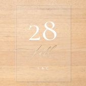 黄色の金ゴールド書道アクリルアーチテーブル番号 アクリル招待状 (正面)