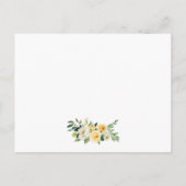 黄色の金ゴールド結婚フローラの詳細挿入カード ポストカード (裏面)