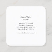 黄色の金ゴールド銀杏の葉のロゴ スクエア名刺 (裏面)