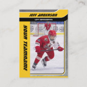 黄色の金属アイスホッケー トレーディング カード (正面)