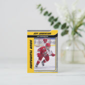 黄色の金属アイスホッケー トレーディング カード (スタンド正面)