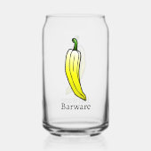 黄色の長い甘いコショウ ガラス缶 (裏面)