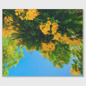 黄色の開花ラッピング紙 ラッピングペーパー (フラット)