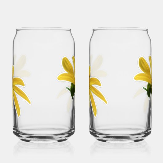 黄色の開花 ガラス缶 (右)