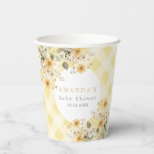 黄色の間抜けガチョウの赤ちゃん 紙コップ (裏面)