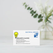 黄色の電スタイリッシュ球スイッチ電気技師 名刺 (スタンド正面)