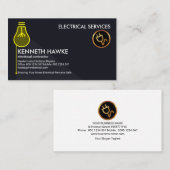 黄色の電スタイリッシュ球電源スイッチ電気技師 名刺 (正面/裏面)