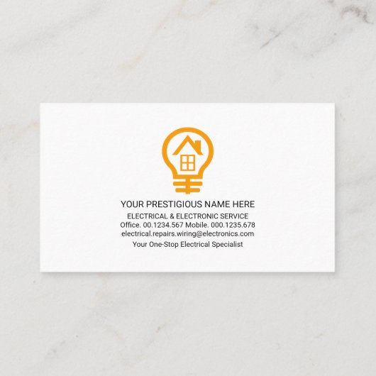 黄色の電気工事士輝く球 名刺 (裏面)
