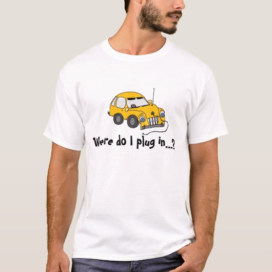 黄色の電気自動車...Tシャツ Tシャツ (正面)