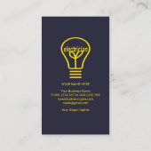 黄色の電源プラグミニマリスト（青）の電気技師 名刺 (裏面)