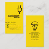 黄色の電源プラグ拡張ボタンを鳴らす 名刺 (正面/裏面)