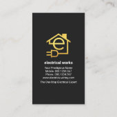 黄色の電球スイッチ(電気) 名刺 (裏面)