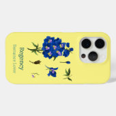 黄色の電話ケースと青い花、ロマンス恋人 Case-Mate iPhoneケース (裏面 (横))