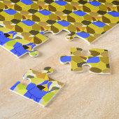 黄色の青いイラストレーションファンシー図形 ジグソーパズル (側面)