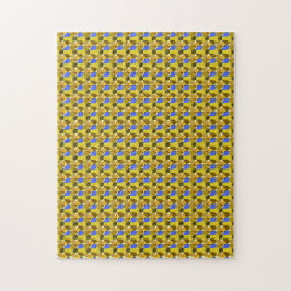 黄色の青いイラストレーションファンシー図形 ジグソーパズル