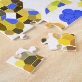 黄色の青いイラストレーションファンシー図形 ジグソーパズル (側面)