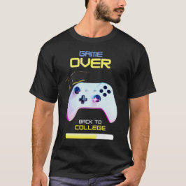 黄色の青いグローがきらきらと輝くバックトゥスクールTシャツ Tシャツ