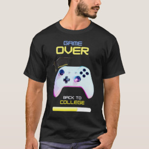 黄色の青いグローがきらきらと輝くバックトゥスクールTシャツ Tシャツ
