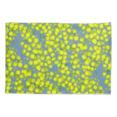 黄色の青いワタラアカシアの植物枕 枕カバー (裏面-左)