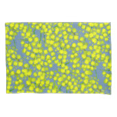 黄色の青いワタラアカシアの植物枕 枕カバー (正面左)