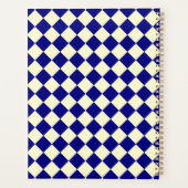 黄色の青い市松模様にひし形 プランナー手帳 (裏面)