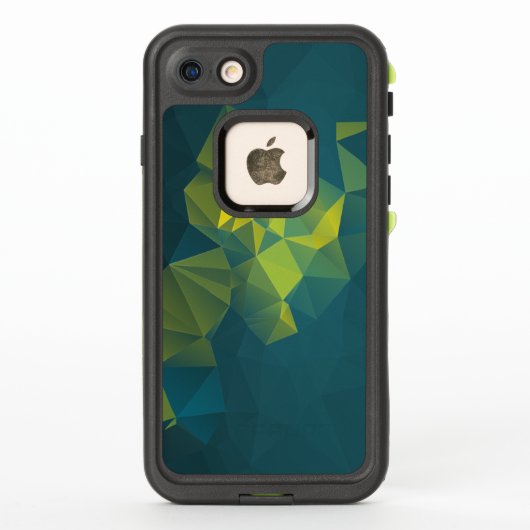 黄色の青い抽象芸術ピラミッド型 LifeProof iPhoneケース (裏面)