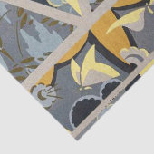 黄色の青い灰色の花、蝶のはっきりしたフローラ 薄葉紙 (詳細)