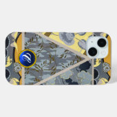黄色の青い灰色の花、蝶のはっきりしたフローラ Case-Mate iPhoneケース (裏面 (横))