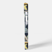 黄色の青い灰色の花、蝶のはっきりしたフローラ Case-Mate iPhoneケース (裏面 / 左)