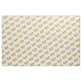 黄色の青い花模様ひまわり離れ花のパターン ファブリック (ヤード)