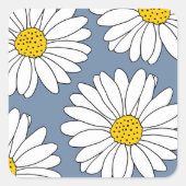 黄色の青と白のデイジー スクエアシール (正面)