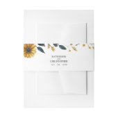 黄色の青のワイルドフラワーエレガントな結婚式 招待状ベリーバンド (正面例)