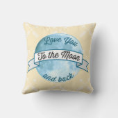 黄色の青の愛の月の矢印パターン クッション (裏面)