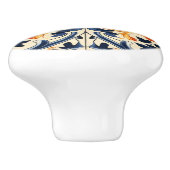 黄色の青イタリアンいタイル セラミックノブ (側面)