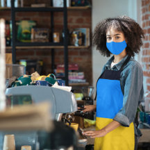 黄色の青ストライプ色