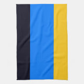 黄色の青ストライプ色 キッチンタオル (縦)