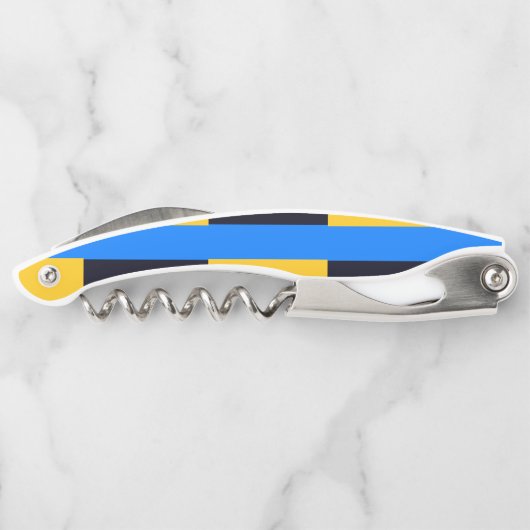 黄色の青ストライプ色 ソムリエナイフ (裏面)