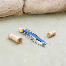 黄色の青ストライプ色 ソムリエナイフ